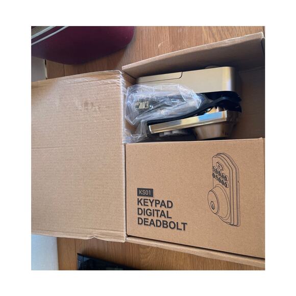 New Veise Satin Nickel Keyless Entry Deadbolt Door Lock with 2 Knobs - Picture 5 of 9